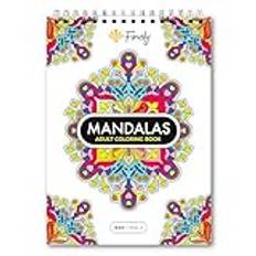 Finoly Mandala Målarbok för Vuxna med 30 Teckningar | Mandala Barnbok | Mandala Djur | A4 Mandala Målarbok | Premiumpapper | Spiralbindning | Volym II (Dag)
