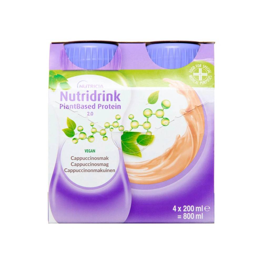 Nutridrink Plantebaseret Protein 2.0 Cappuccino - 4 x 200 ml