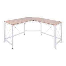 Hjørne Skrivebord Eg / Hvid 150 x 150 x 76 cm