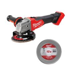 Milwaukee M18 FSAG125X-0 vinkelsliber + 10 skæreskiver