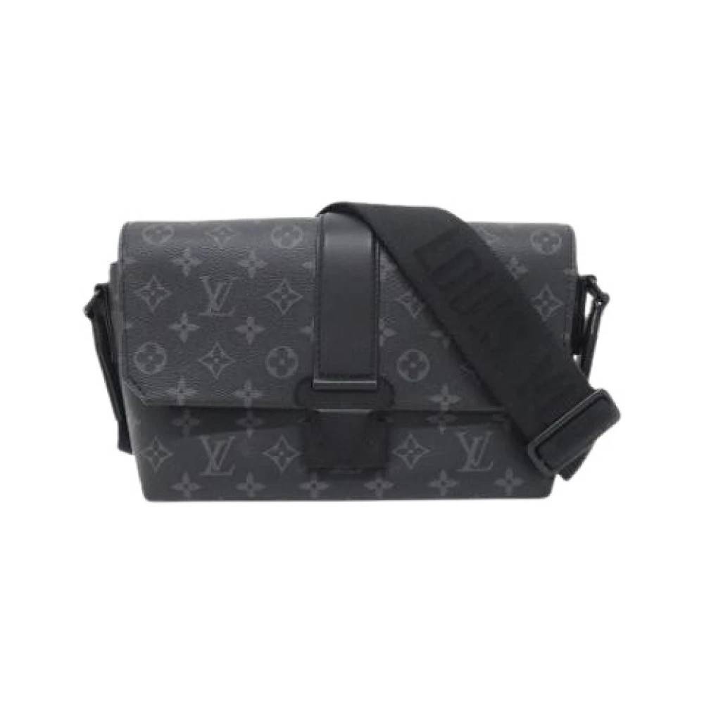 Louis Vuitton Vintage Pre-owned Monogram Eclipse Skuldertaske - Vintage - Herre - Sort - ONE SIZE - Uld
