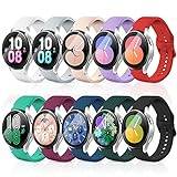 aceyoon 10 st klockarmband kompatibelt med Samsung Galaxy Watch 6/5/4 40 mm 44 mm/klocka 5 pro 45 mm, mjukt sportarmband i silikon för Galaxy Watch 6 Classic 43 mm 47 mm smart klockarmband för kvinnor