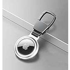 För Apple AirTag Metal Magnetic Leather Protect Case Cover Tracker Skin Keychain, Magnetic Metal Frame + Leather Metal Buckles for AirTags Finder Keychain