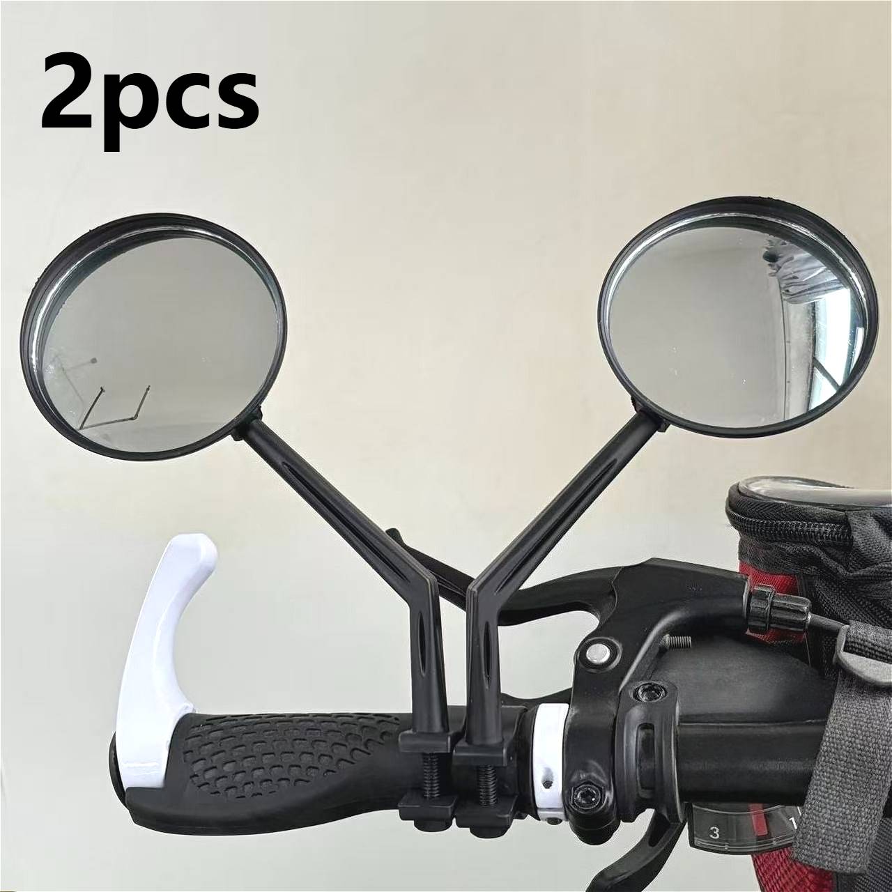 Set Of 2 Universal Rearview Mirrors For Bicycles, Featuring 360-degree Rotation And A , Ideal For Mountain Bikes And Electric Scooters