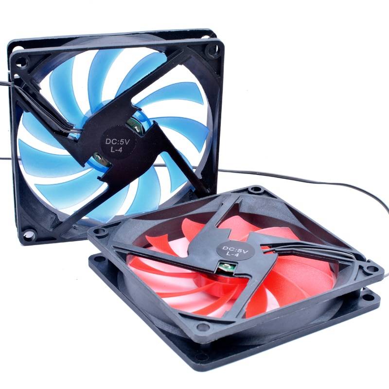 Märkes original anchaopu 80 x 80 x 15mm 8cm 8015 80mm fläkt dc5v blå röd led ljus dator usb tyst kylfläkt - Blå usb-kontakt