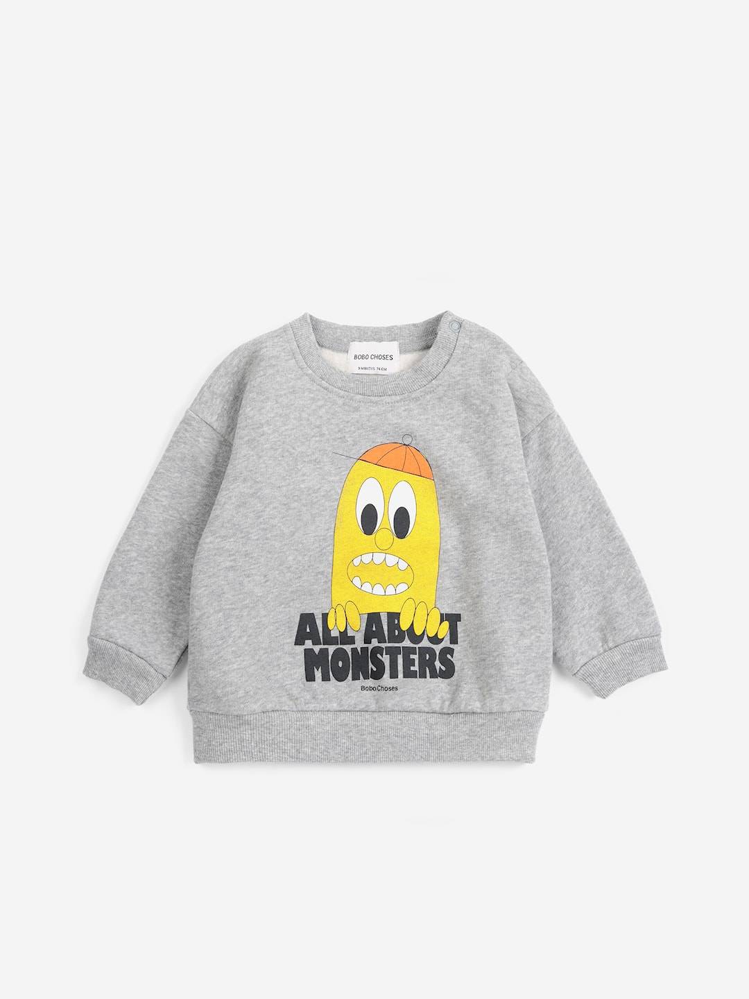 Bobo Choses Bigtooth Lemon Sweatshirt Light Heather Grey Light Heather Grey 18 Months Grå 18 måneder Drenge, Piger