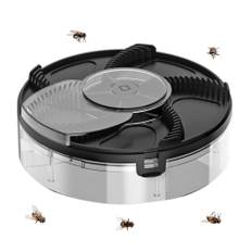 Electric Automatic Rotating Fly Trap Rechargeable Powerful Household Fly Trap for Family Indoor Use svart