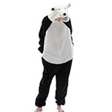 Onepiece dam mysig teddy – helkroppsdräkt – jumpsuit herr pyjamas vinter varm sovdräkt one piece pyjamas fluffig gosig pyjamas vuxen cosplay karneval, Vit, XXL