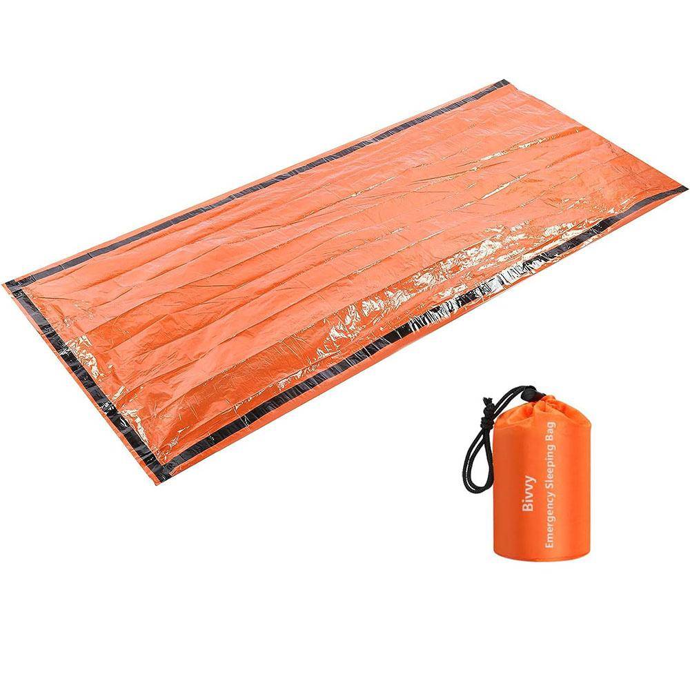PE Emergency Sleeping Pouch Water Resistant Lightweight to Carry Survival 120x200cm Sleeping Pouch for Outdoor Activity Camping Hiking Adventure