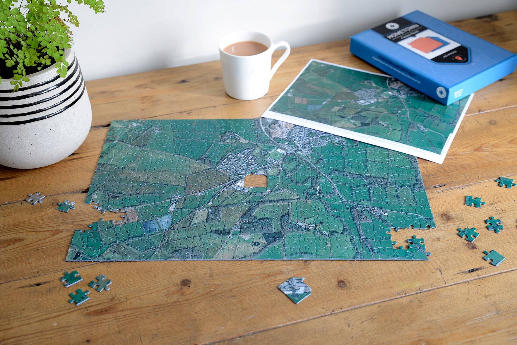 Hometown Personalised UK Map Jigsaw Puzzle - 100 Pieces / UK Aerial Photography