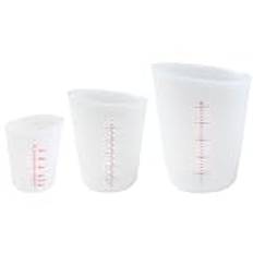 Koppar 3st Silikon Mätkopp 4.2/8.4/16.9 oz Silikonblandning Cup ML, Ounce ＆ Cup Scale Measuring Cups For Epoxy Harts Lätt att rengöra silikonkoppar för DIY -hantverk, matlagning Vit