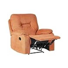 Reclinerstol Modern Fåtölj Tyg Manuell Recliner Vadderad Karmstol Fotstöd Orange Bergen