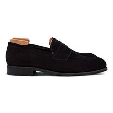 Skolyx Penny loafers i sort ruskind