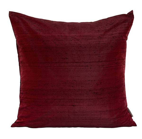 Kudde Handvävd Siden Burgundy 50X50