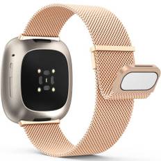 Yoohoo Armband Kompatibel mit Fitbit Versa 3 Armband/Fitbit Versa 4 Armband/Fitbit Sense Armband/Fitbit Sense 2 Armband,Edelstahl Metall Magnet Ersatzarmband für Damen Herren