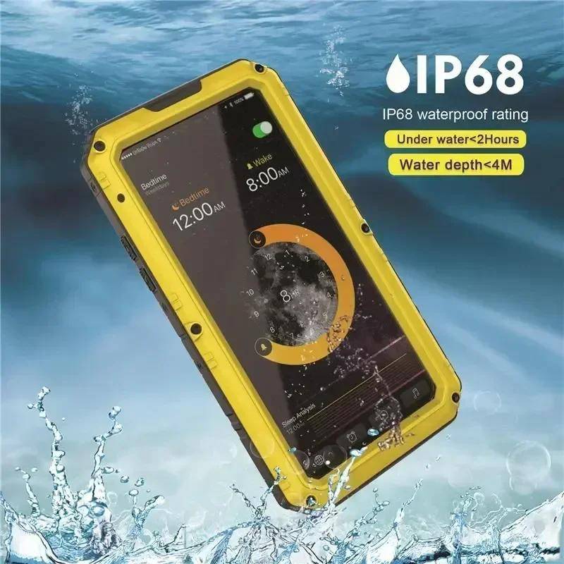 IP68 Vattentätt Kraftigt Pansar Aluminium Metall Telefonskal Stöttåligt Skydd För iPhone 15 14 13 12 11 Pro Max XS XR 8 7 Plus SE3