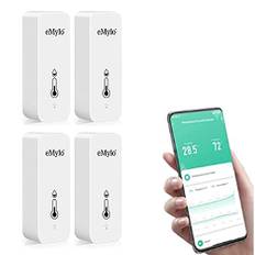 Chatthen eMylo WiFi-termometer inomhushygrometer, Tuya inomhustermometer, smart applikation och datainspelning, babyrum, hygrometer, termometer, hem (4 paket)