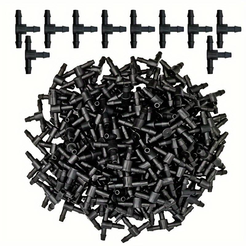 30pcs/100pcs 1/4inch Plastic Barbed 3-way Tee Connector For 4/7mm Tubing Watering Pipe Hose Couplings Micro Drip Irrigation Garden Tools