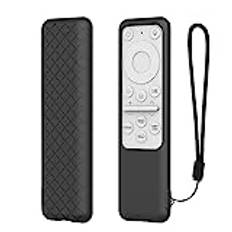 Skyddsfodral i silikon för Samsung M70B/M80B skärmfjärrkontroll, halkfritt stötsäkert skydd för Samsung Smart Remote BP59-00149B BP59-00149A TM2261S med snodd som lyser i mörkret (svart)