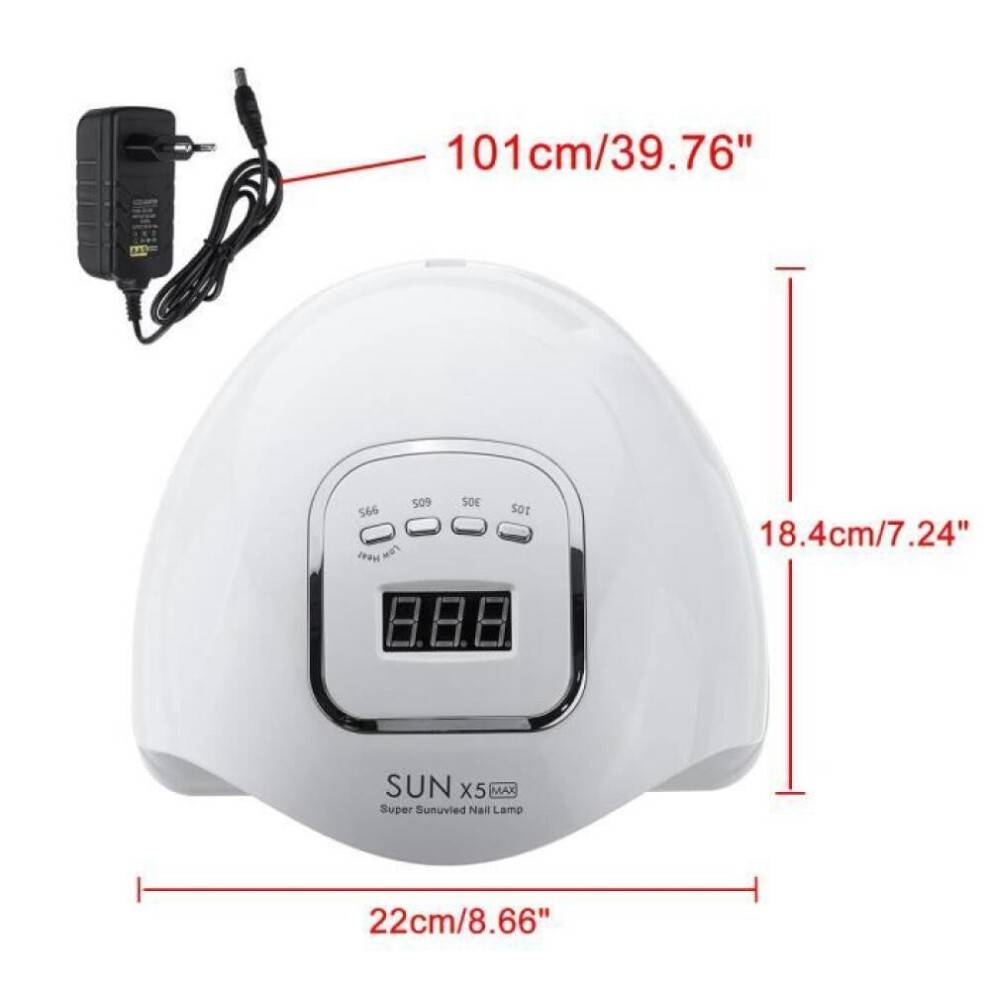TEMPSA 120W UV LED neglelampe professionel negletørrer - dobbelt UV/LED-kilde, 45