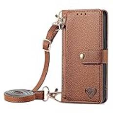 HUANGTAOLI Crossbody dragkedja påse plånbok telefonskydd för iPhone 16