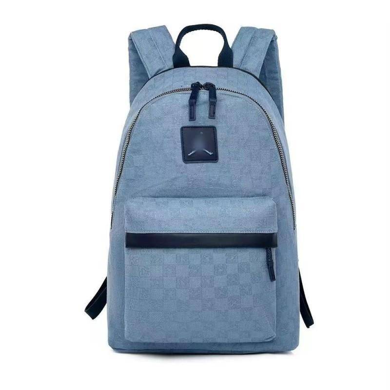 Fashion Checkered Print Letter Backpack Men Women 16 Inch Laptop Bag Travel Sports Rucksack