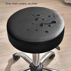 TEMU An Elastic Pu Leather Chair Cover For Round Chairs, 30cm-33.5'', Material Bar Small Round Seat Cushion Cover, Counter Stool Cover With Anti-slip Leather Slipcover