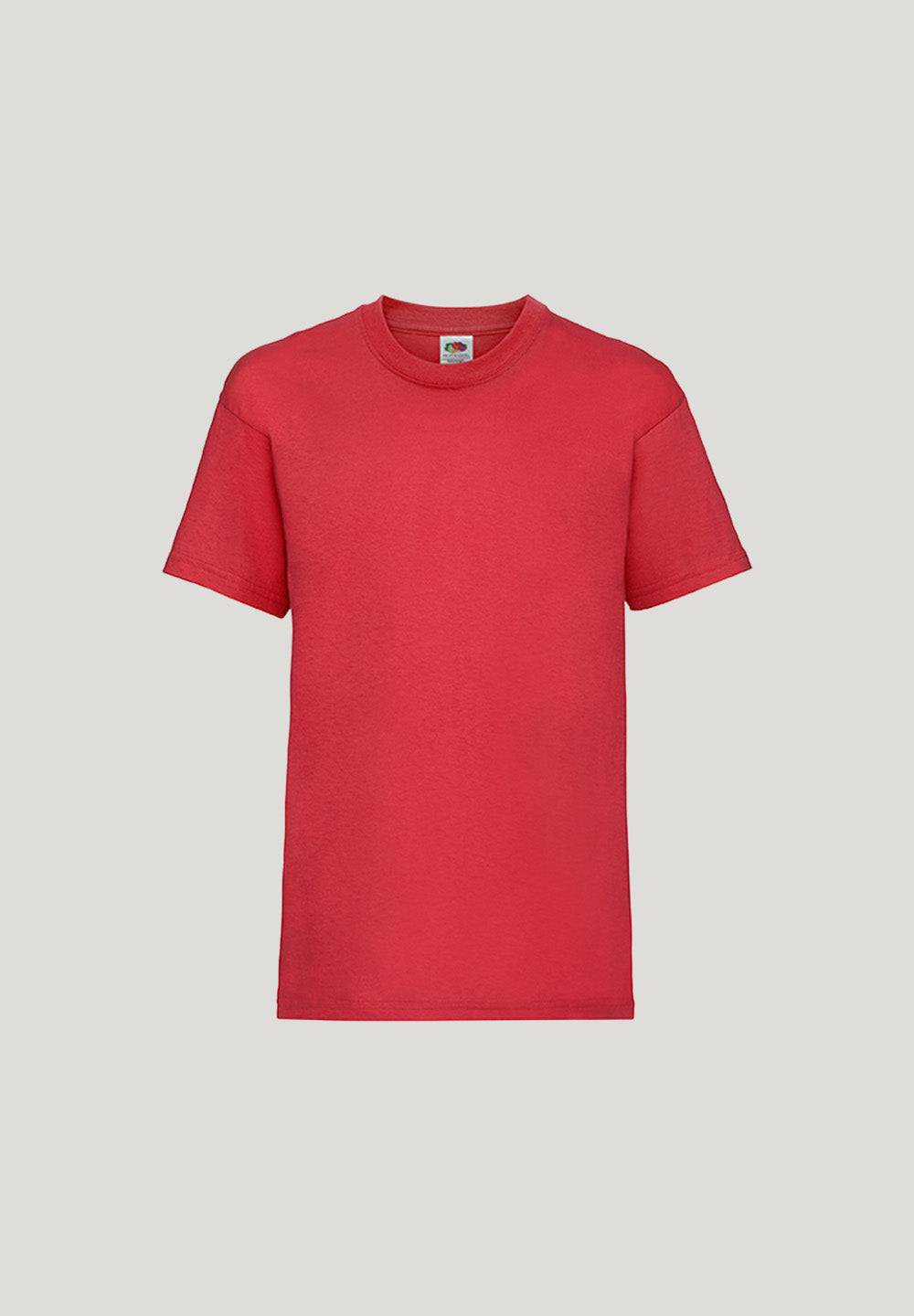 Fruit of the Loom - KIDS - T-shirt Pakketilbud (7 stk.) - Rød - 116 (5-6 år) - LOOZE