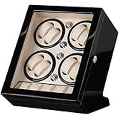 Watch Winders, 8+5 Automatisk Watch Winder Box Svart, Träbatteri Tysta klockor Fodral Klockor Lådor Winders Display Förvaring