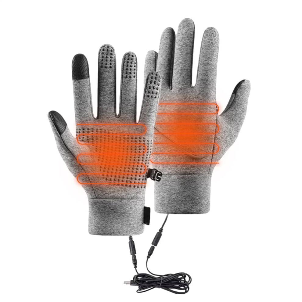 Opvarmede handsker med touchskærm, vandtætte, USB-genopladelige