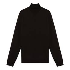 Roberto Collina, Strik, Herre, Brun, 3XL, Uld, Trøje Turtleneck