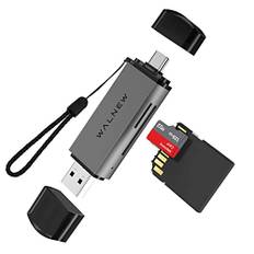 SD Kartenleser, WALNEW USB 3.0 & USB-C SD/microSD/TF Card Reader,Kartenlesegerät Adapter für Mac,MacBook,iPhone 15 Pro/Max,iPad Air,Samsung Galaxy S23 Tab S9,UHS-I Karten SDHC/SDXC/Micro SD/MicroSDHC