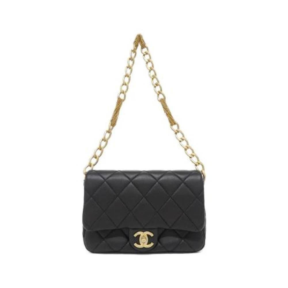 Chanel Vintage Pre-owned Lambskin Skuldertaske - Vintage - Dame - Sort - ONE SIZE - Uld