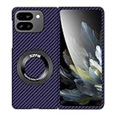 Smartphone Flip Fodral Compatible with Google Pixel 9 Pro Fold Case with Kickstand Cover Case Carbon Fibre Case Shockproof Lightweight Protective Cover for Google Pixel 9 Pro Fold 2024 Support Wireles