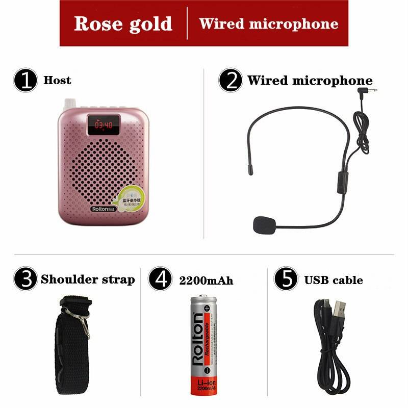 Rolton k500 bärbar bluetooth högtalare mikrofon röstförstärkare booster megafon högtalare för försäljning undervisning guide