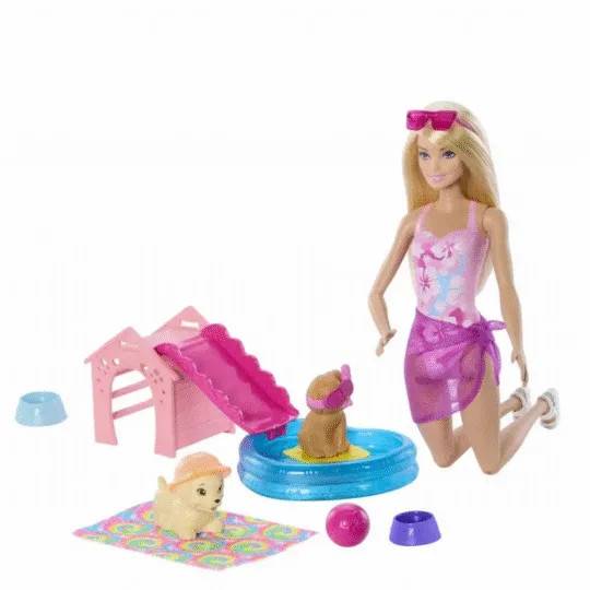 Barbie Puppy Pool Party Aloha Dockor Lekset Jbf35