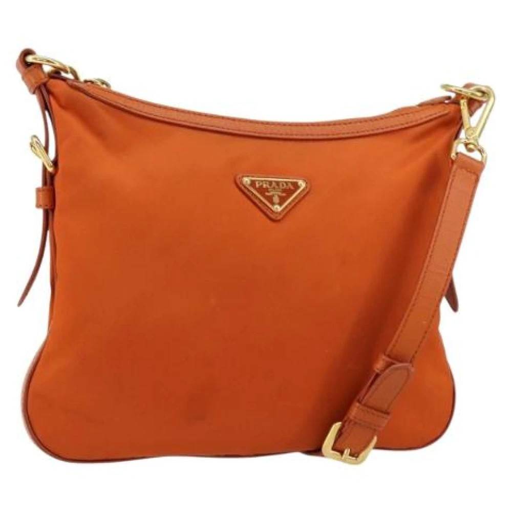 Prada Vintage Pre-owned Vintage Nylon Cross Body Taske - Vintage - Dame - Orange - ONE SIZE - Nylon