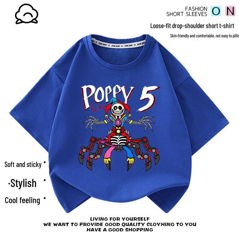 Poppy Playtime Prototyp Kortärmad Barnsommar T-shirt 160cm röd