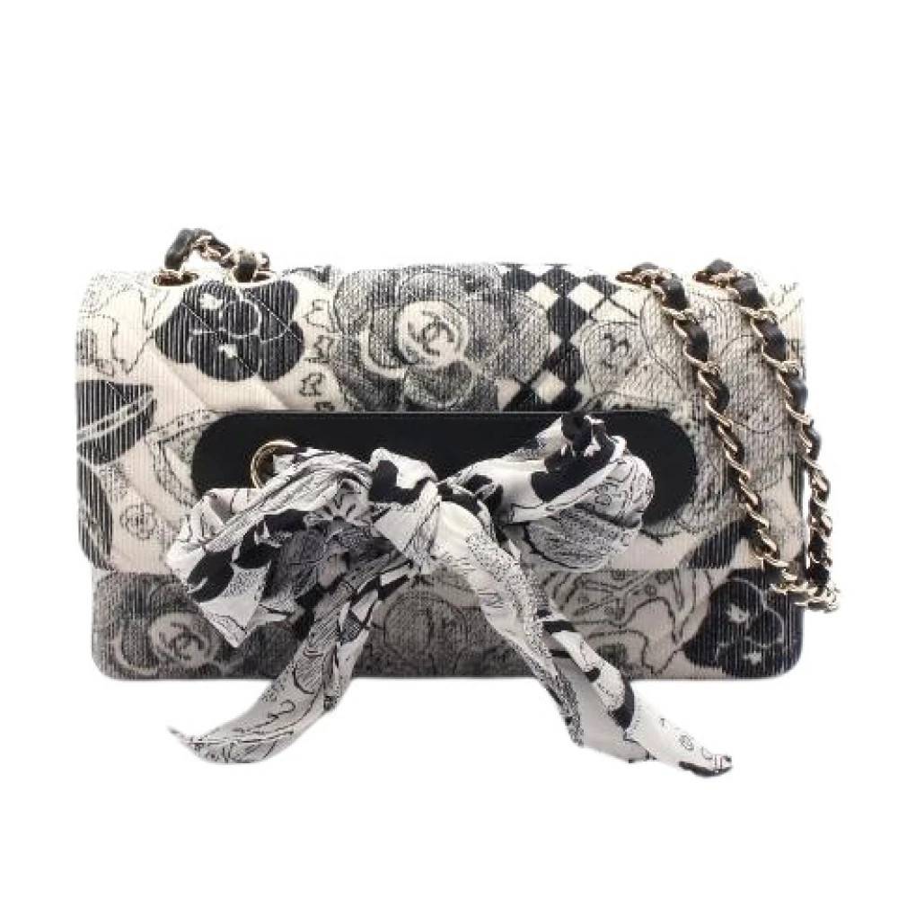 Chanel Vintage Pre-owned Chevron V-Stitch Læder Skuldertaske - Vintage - Dame - Grå - ONE SIZE - Uld