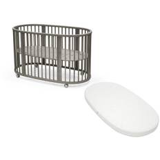 Stokke Sleepi Säng V3, Hazy Grey och Stokke Sleepi Madrass V3, Vit