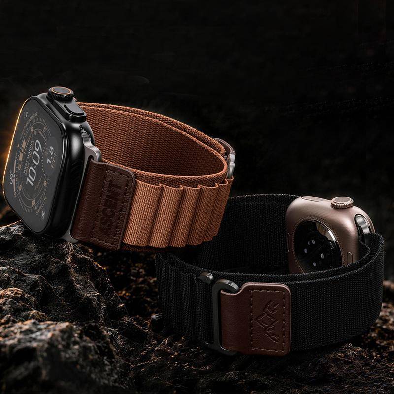 Alpine Loop Läderrem för Apple Watch-band Ultra 3 2 49mm 46mm 45mm 44mm 42mm correas armband iWatch Series 11 10 9 8 7 SE black