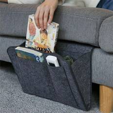 Felt Bedside Storage Bag Organizer Bed Desk Bag Sofa TV Remote Control Hanging Caddy Couch Storage Organizer Bed Holder Pockets ljusgrå färg