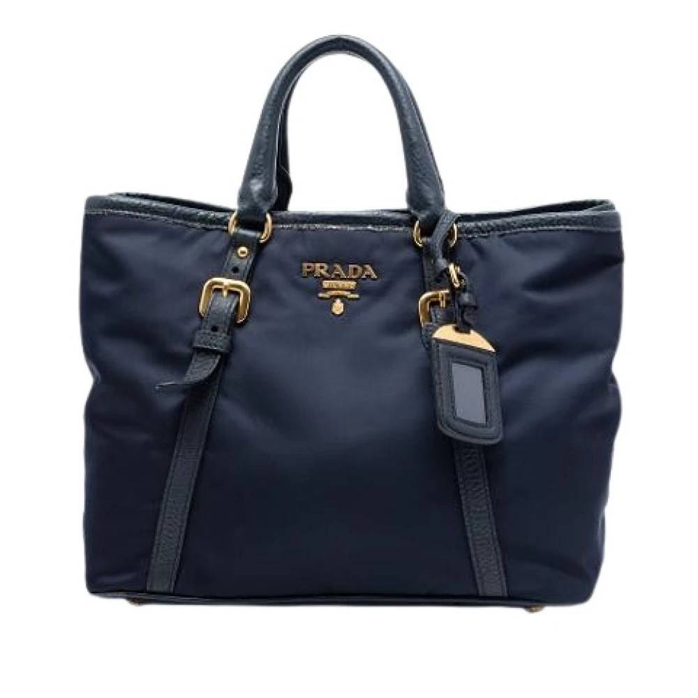 Prada Vintage Pre-owned Nylon Satchel - Vintage - Dame - Blå - ONE SIZE - Nylon