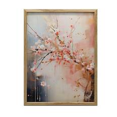 Cherry Blossom: Symphony of Pink and Golden Cherry Blossom: Symphony of Pink and Gold, 70X100 Cm, Light Oak Wooden Frame, Matte Paper 230 Gsm 74
