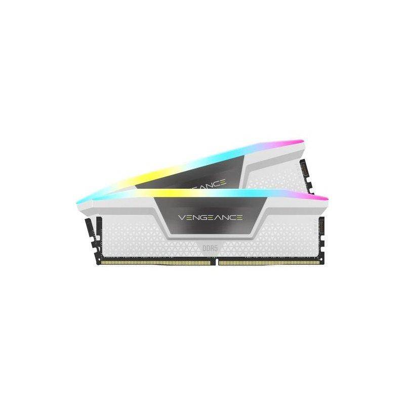 Corsair Vengeance RGB RAM Modul - 32GB (2x16GB), DDR5, 6000 MHz, CL30 - Hvid