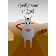 Citatplakat "Stædig som et æsel" plakat - 30x42 cm