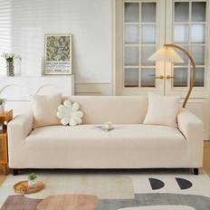1PC Jacquard Sofa Cover, Living Room Short Plush Sofa Cover, Pet Elastic Sofa Cover, Home Decoration - Beige - Single Seat,2 Seater,3 Seater,4 Seater