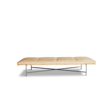 Daybed - Stainless Steel Frame - Black Leather