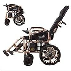 Folding Electric Wheelchair, Fully Lying Elderly Automatic Wheelchair Aluminum Alloy Four-Wheeled Scooter 250W*2 Dual Motor Large Capacity Lithium Bat