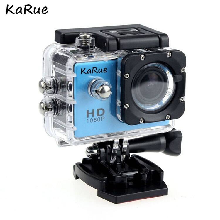 Karue actionkamera 2.0 " 90d undervattens vattentät hjälm cam kamera sport cam 720p 12mp upplösning 30m vattentät - Blå / 1 batteri 1 laddare